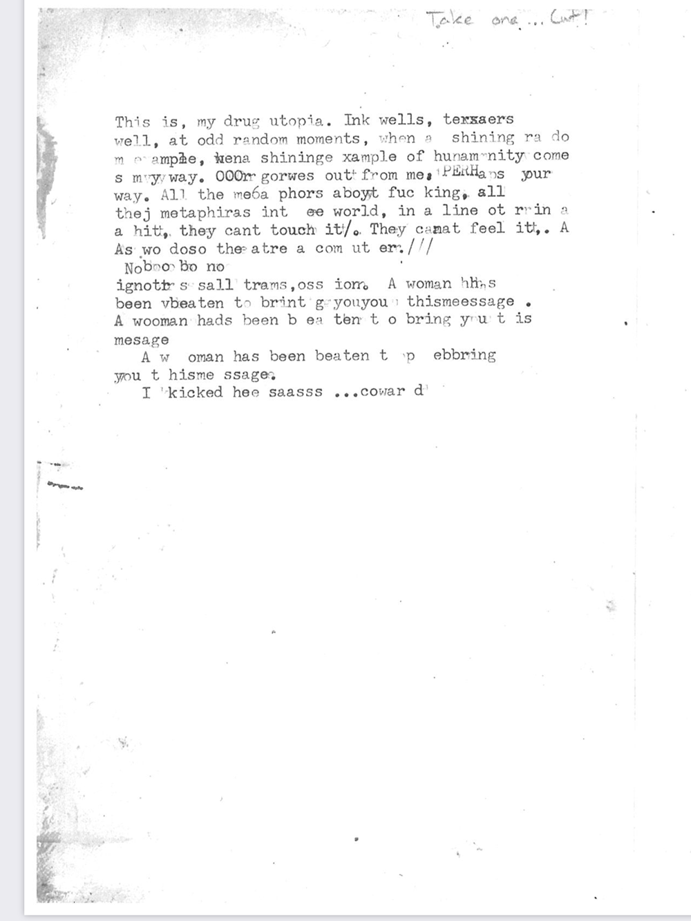 an image of typewritten text